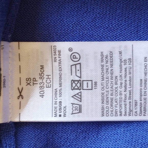 NWOT Banana Republic 100% Merino Wool Sleeveless Shell Sweater XS Blue - Picture 4 of 7